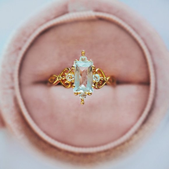 Topaz Jewelry - Genuine Mystic Topaz Stone Ring in Gold Vermeil